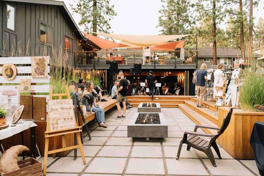 Outdoor space at the Coachman Hotel in south lake tahoe