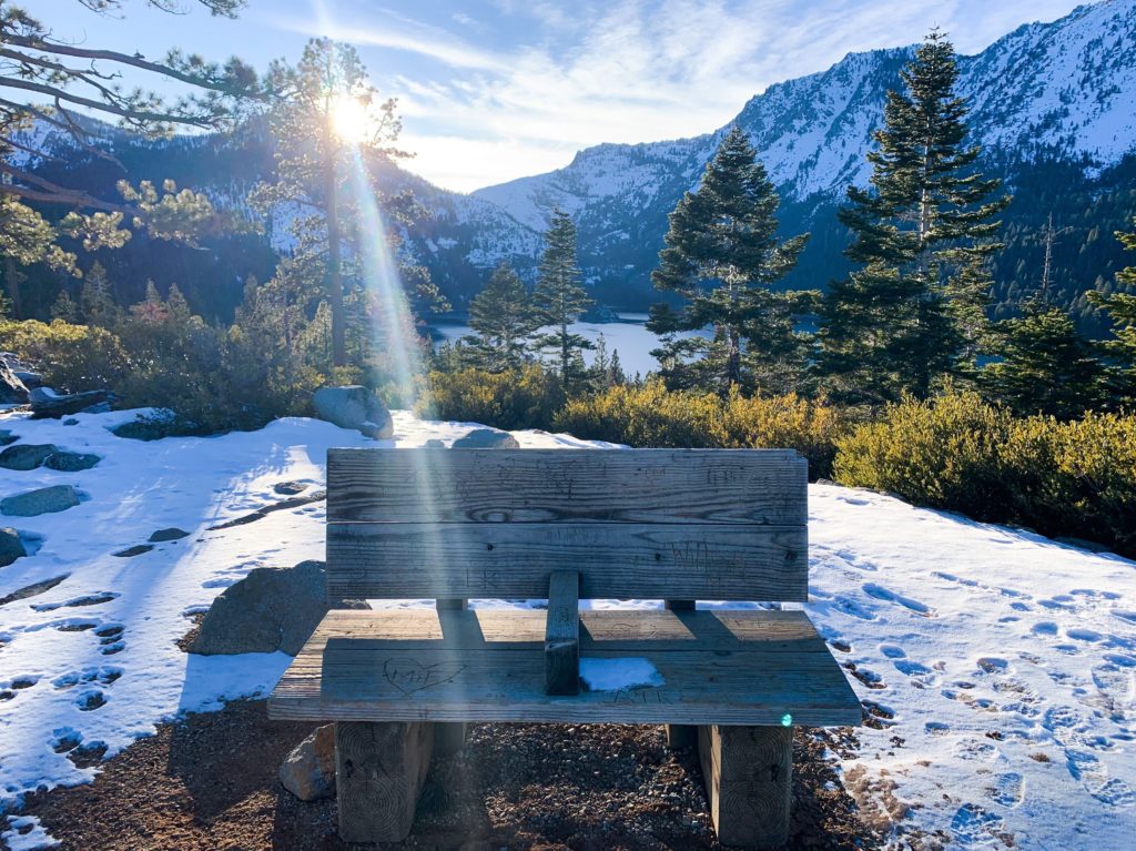 View from Eagle Point when camping in Emerald Bay