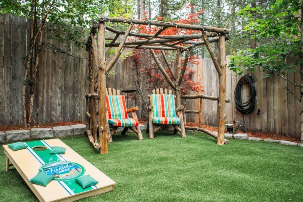 Outdoor space at Fireside Lodge in Lake Tahoe