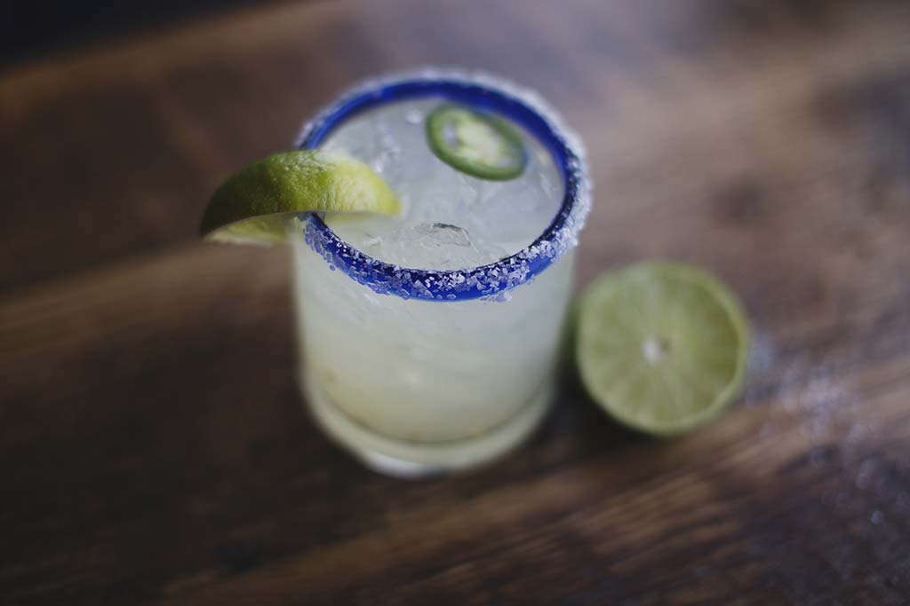 Margarita with a salted rim at Lake Tahoe's Azul Latin Kitchen