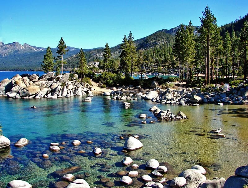 Sand Harbor on a sunny summer day