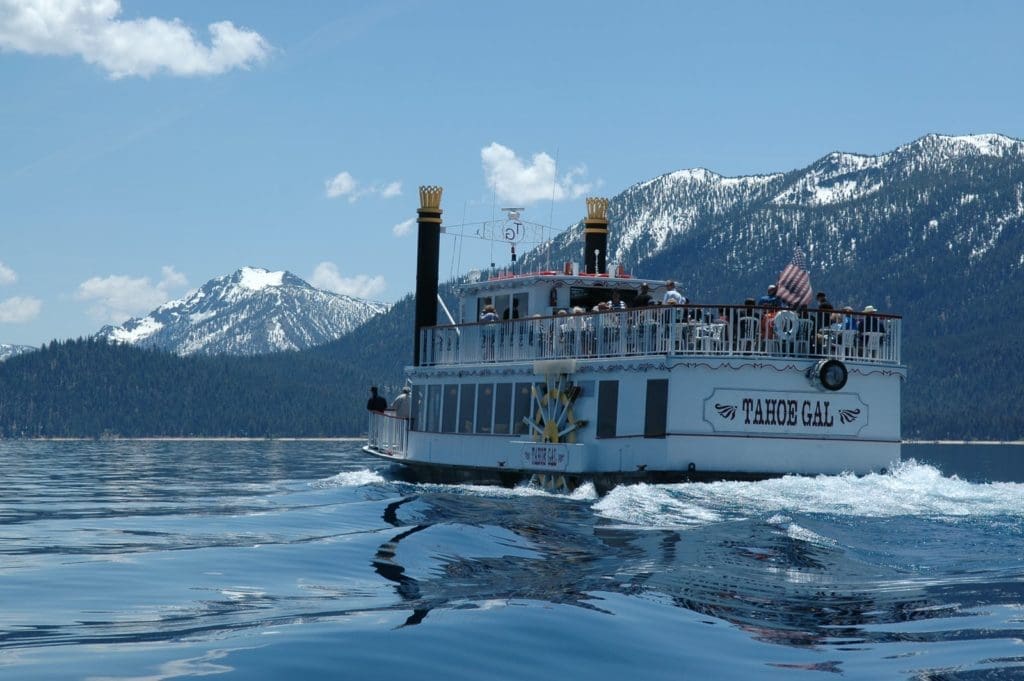Tahoe Gal going for a happy hour cruise on Lake Tahoe