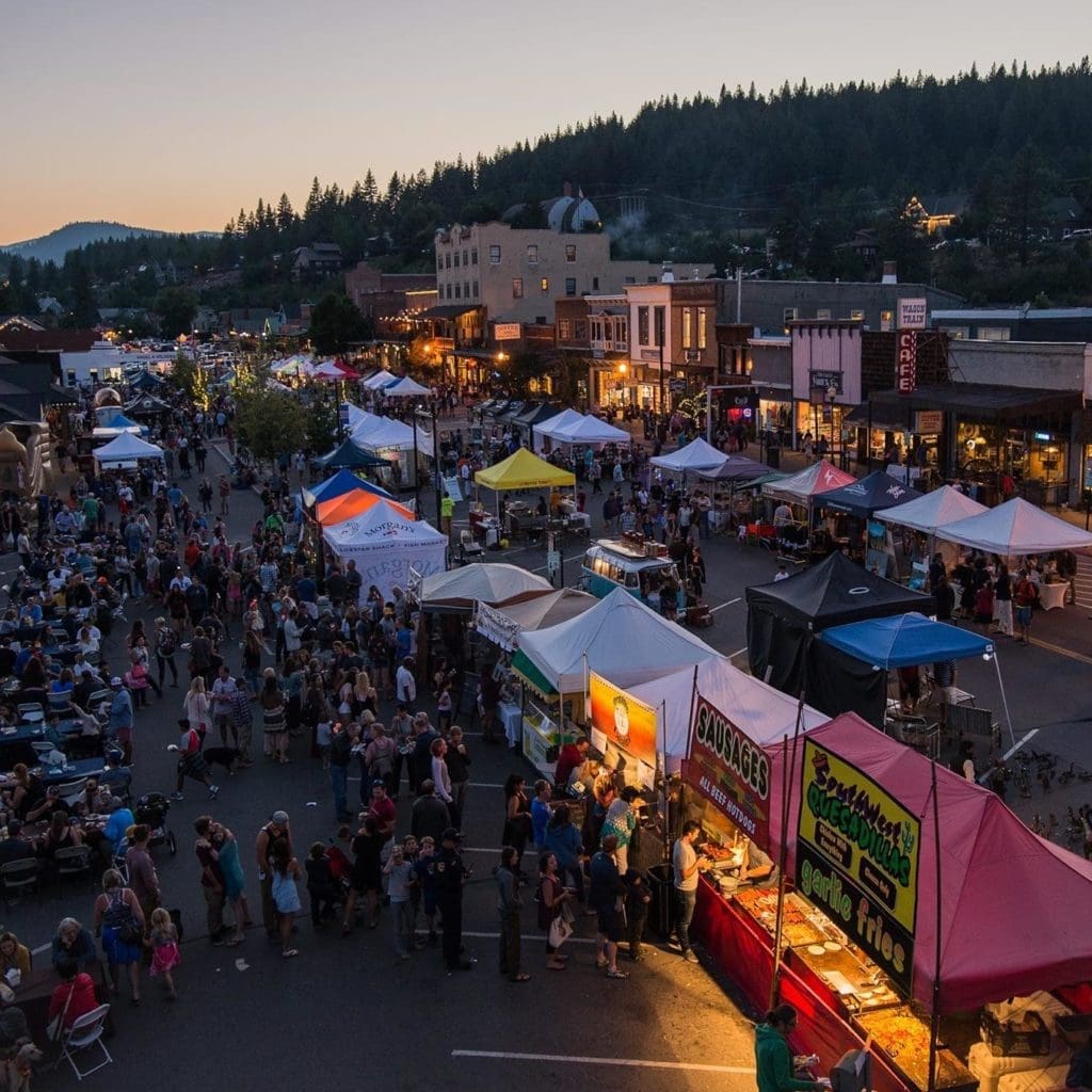 Aerial view of Truckee Thursdays