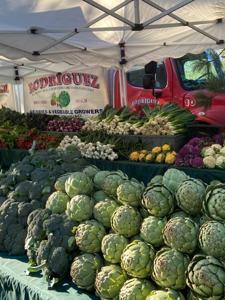 Vegetable display at farmers market