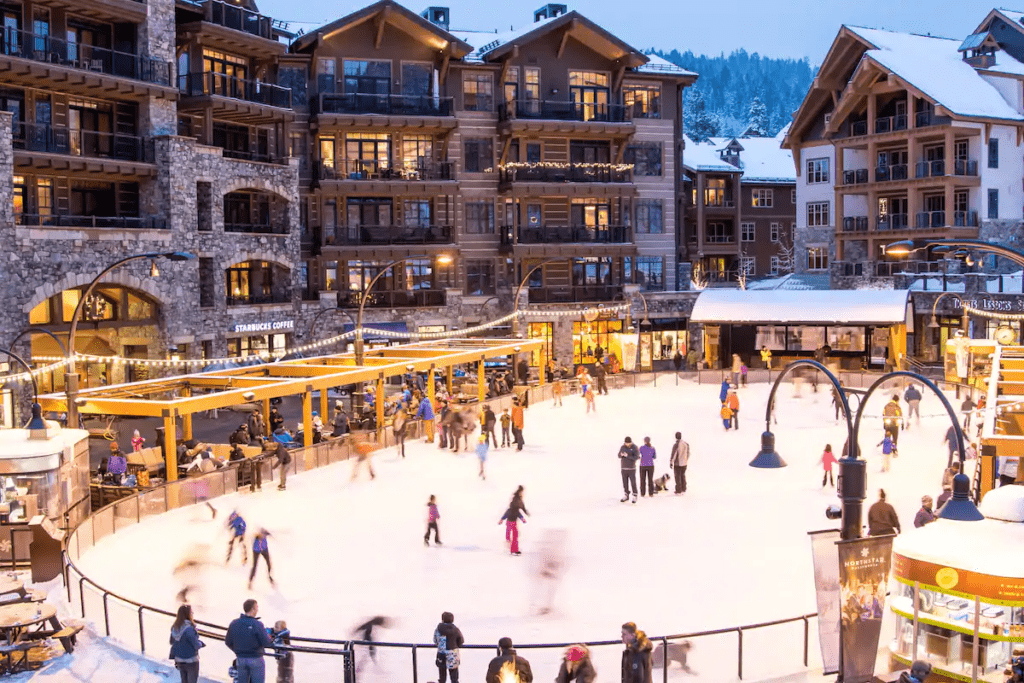 Ice skating rink in Lake Tahoe Northstar Village