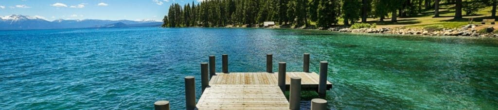 Lake Tahoe dock with the lake