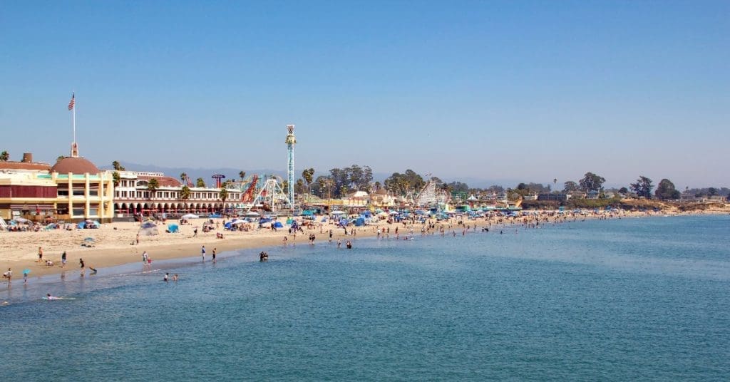 Santa Cruz beach boardwalk during summertime