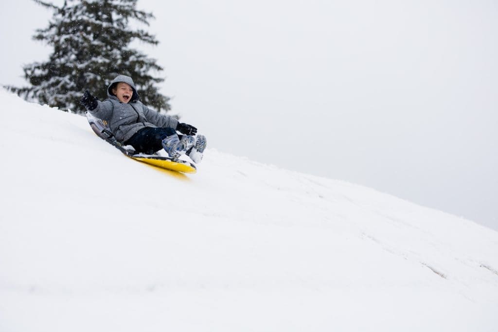 Sledding in lake tahoe