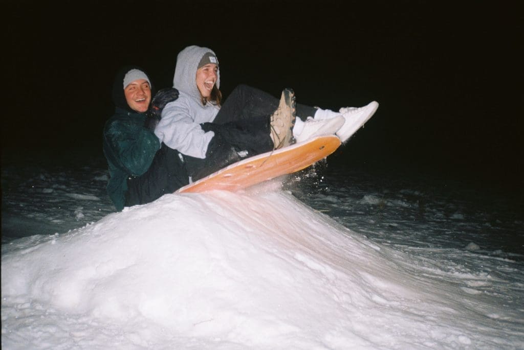 Sledding in Tahoe Meadows