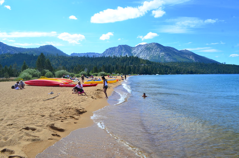Baldwin Beach in Lake Tahoe on a summer day