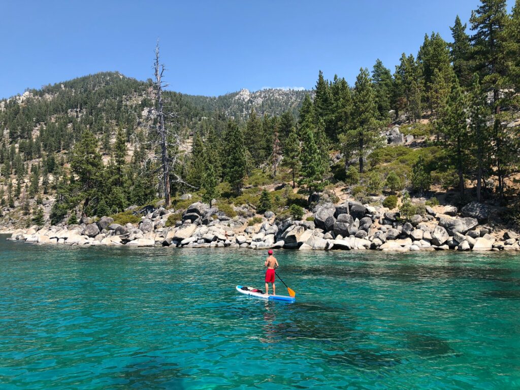 stand up paddle boarding on Lake Tahoe