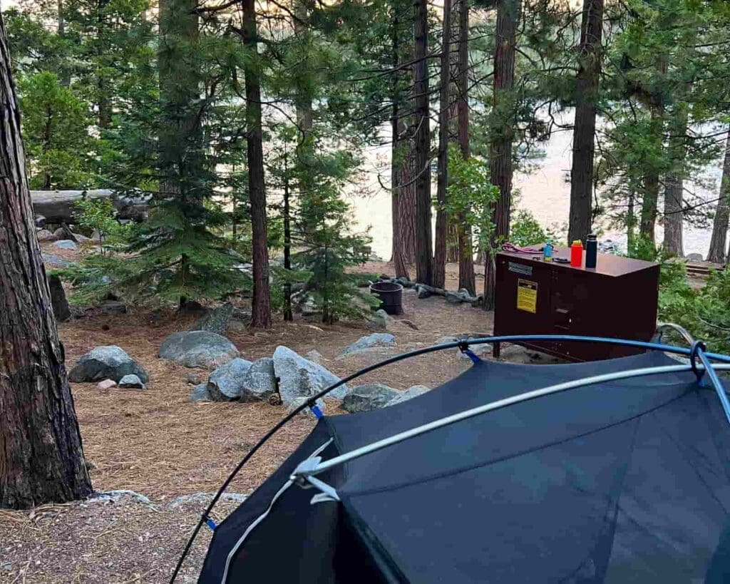 Tent camping at Emerald Bay in Lake Tahoe