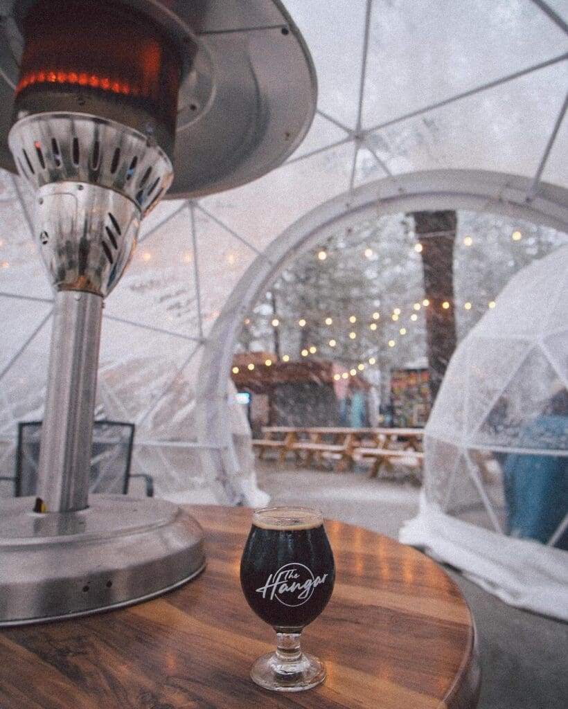 Heated igloo at the hangar in lake tahoe