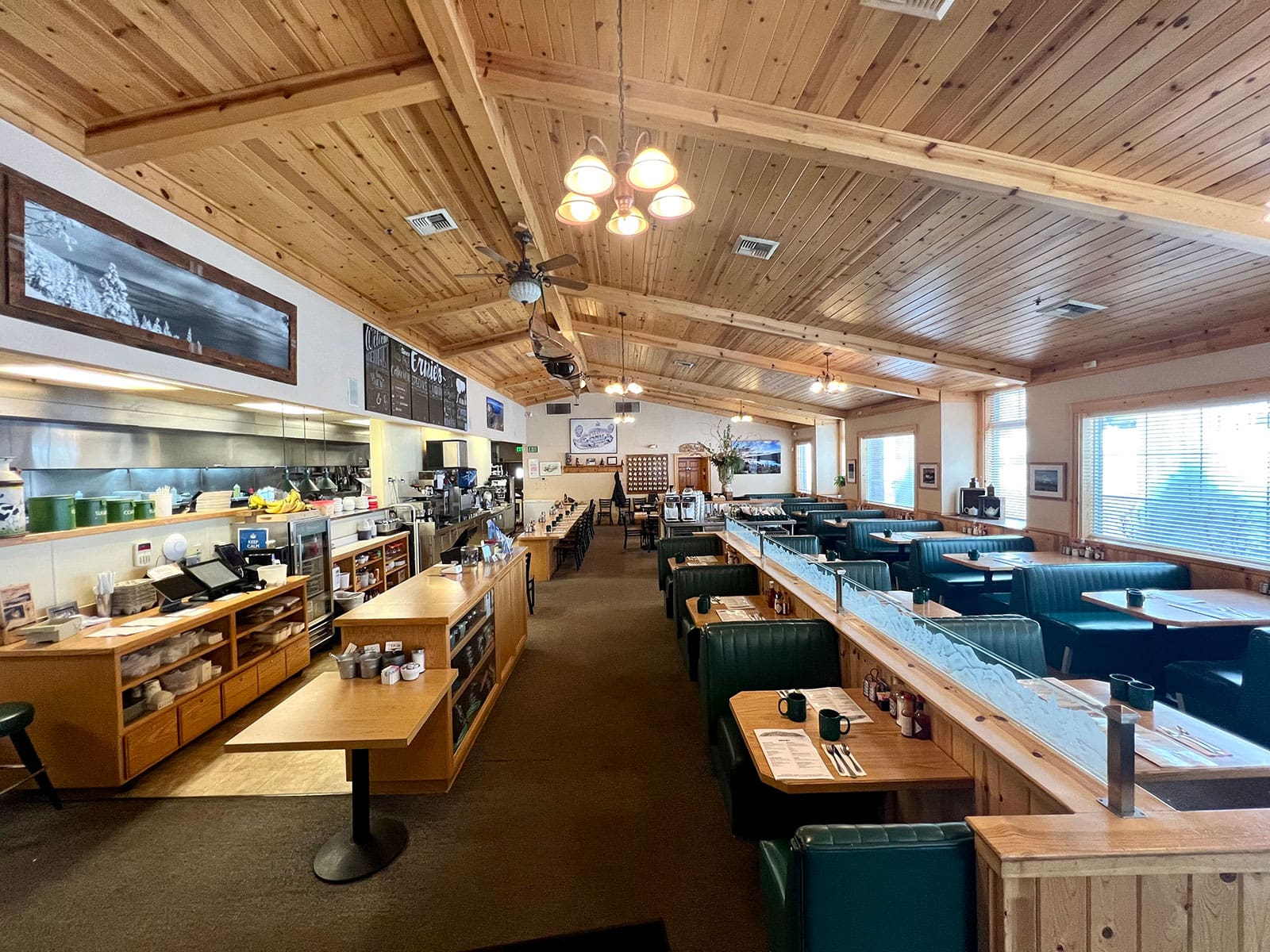 Interior of Ernie's Cafe in South Lake Tahoe. Breakfast and lunch restaurant.